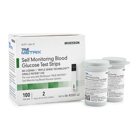 Mckesson Blood Glucose Test Strips, 100PK 06-R3051-41